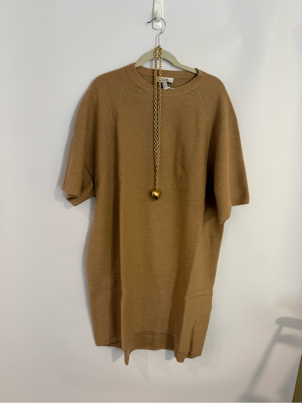 COS Camel Knit Midi Dress